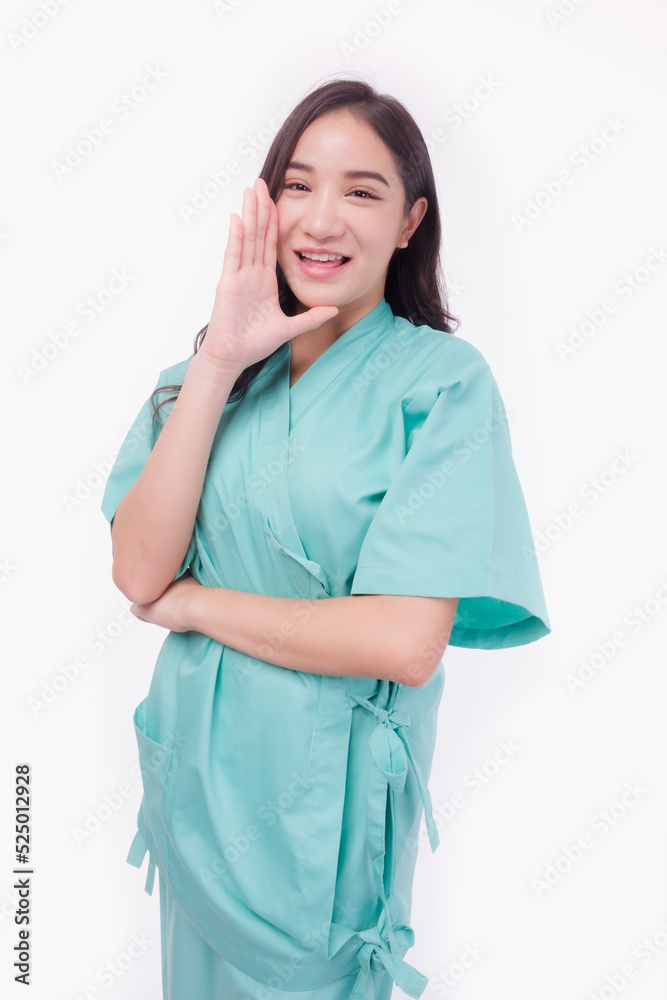 Young Asian beautiful woman patient showing personal accident insurance care card and ok sign isolated on white background, PE and health claim services concept emergency accident Young Asian beautiful woman patient showing personal accident insurance care card and ok sign isolated on white background, PE and health claim services concept emergency accident