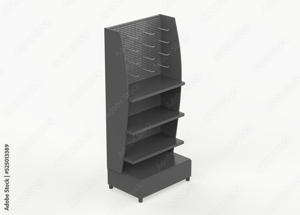 Display stand, retail display stand for product , display stands isolated on white background. 3d illustration Display stand, retail display stand for product , display stands isolated on white background. 3d illustration