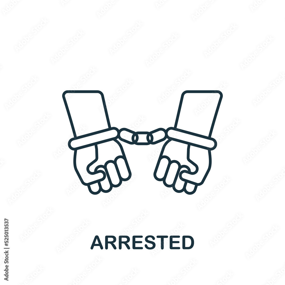 Arrested icon. Line simple line Protest icon for templates, web design and infographics