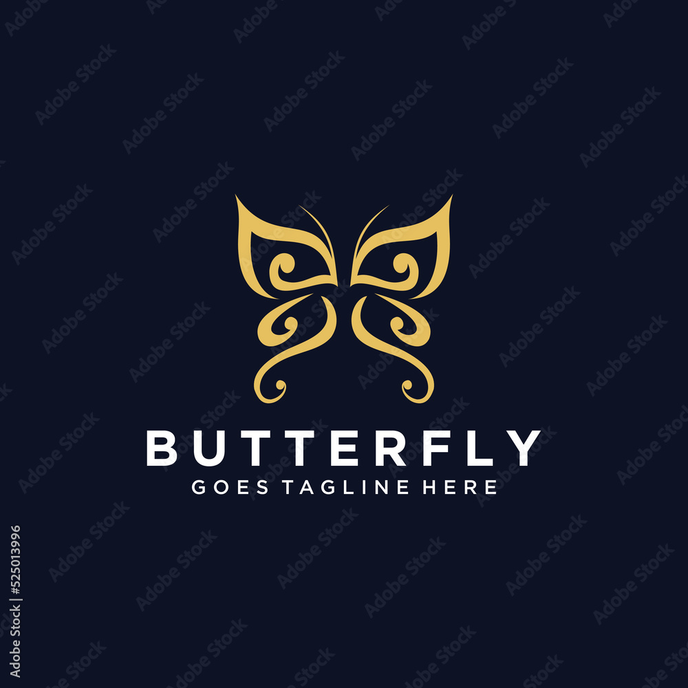 Golden Butterfly Logo Design Golden Butterfly Logo Design