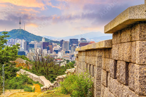 Photography Downtown Seoul city skyline, cityscape of South Korea