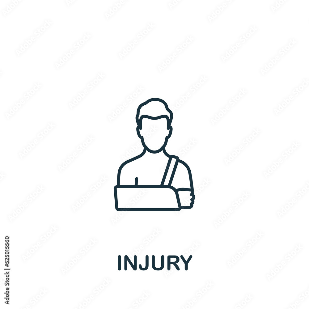 Injury icon. Line simple line Protest icon for templates, web design and infographics