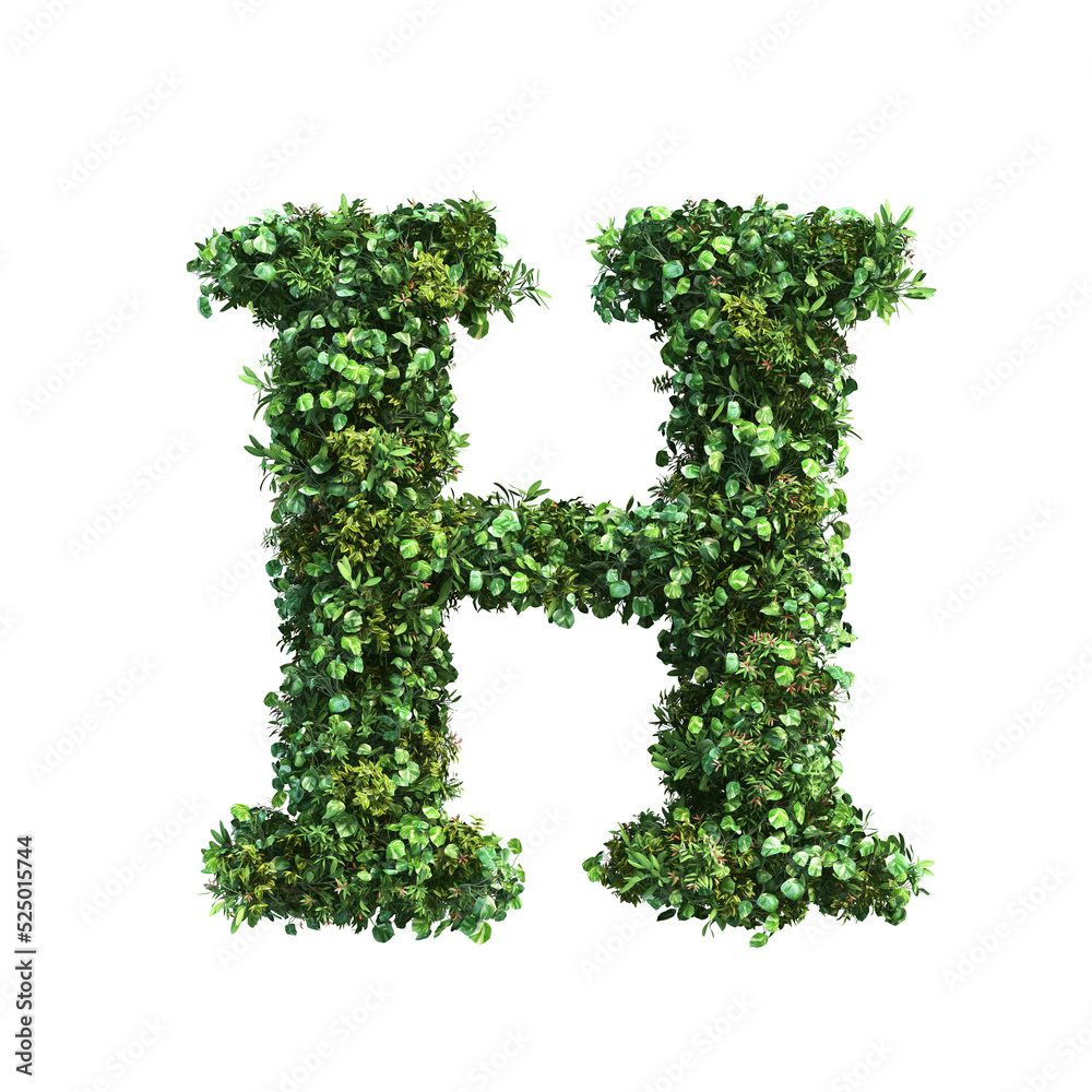 3d rendering of vertical garden alphabet 3d rendering of vertical garden alphabet