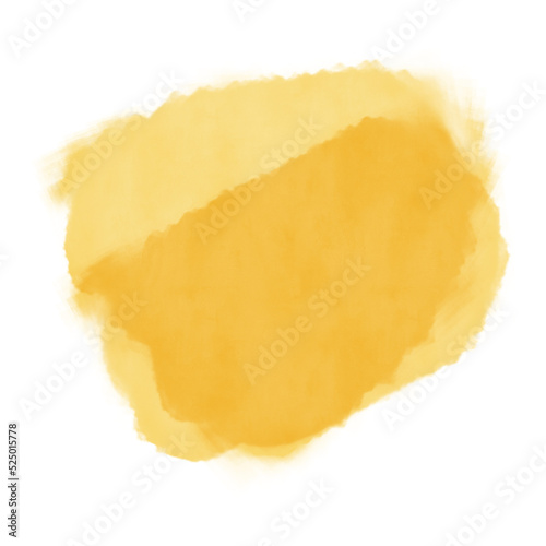 Yellow gold watercolor splotch paint shape png.