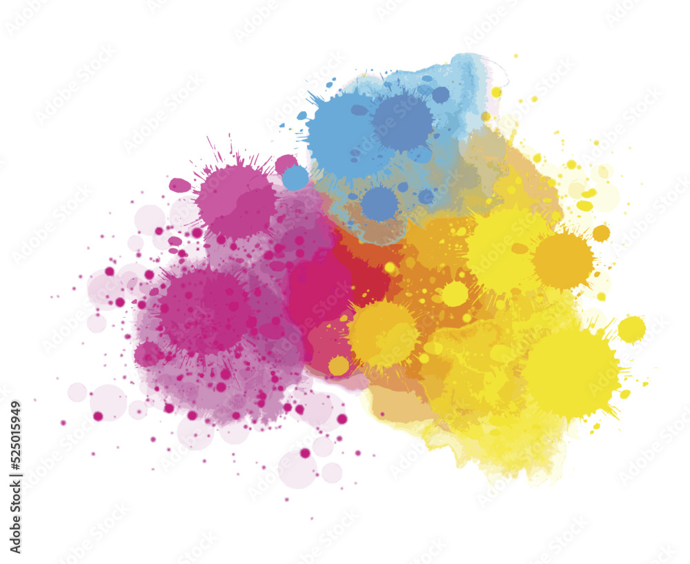 Colorful watercolor illustration on white background - 13
