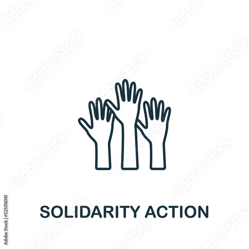 Solidarity Action icon. Line simple line Protest icon for templates, web design and infographics