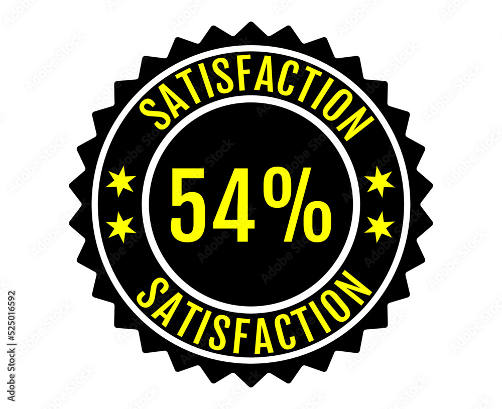 54% Satisfaction Sign Vector transparent background