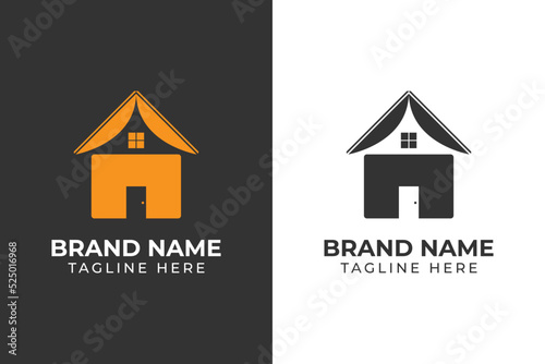 logo home book library template design 