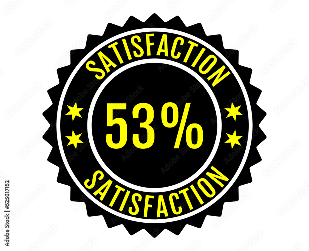 53% Satisfaction Sign Vector transparent background