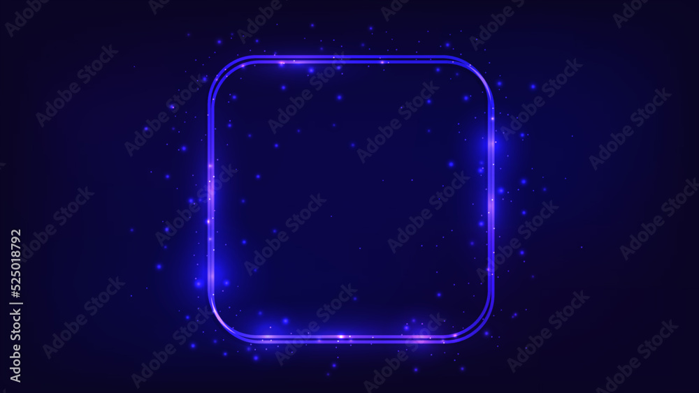 Obraz premium Neon double frame with shining effects
