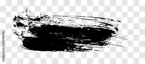 Black brush stroke on transparent background
