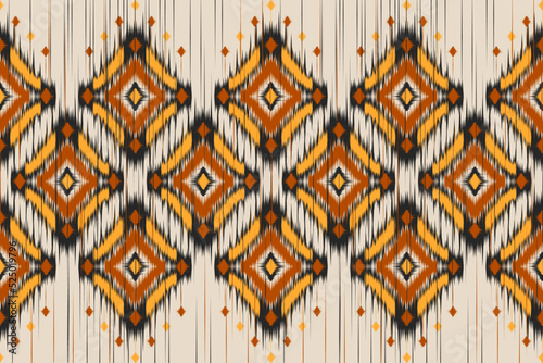 Carpet ethnic ikat art. Geometric seamless pattern in tribal. Mexican style. Design for background, wallpaper, illustration, fabric, clothing, carpet, textile, batik, embroidery.