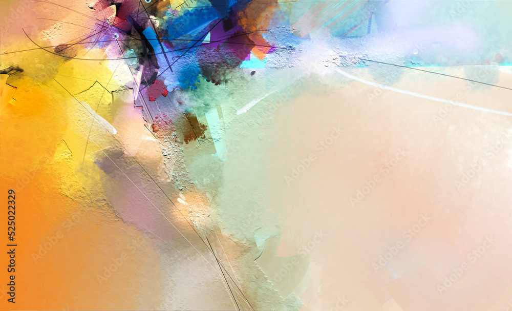 Modern abstract contemporary art. Colorful oil, acrylic painting on