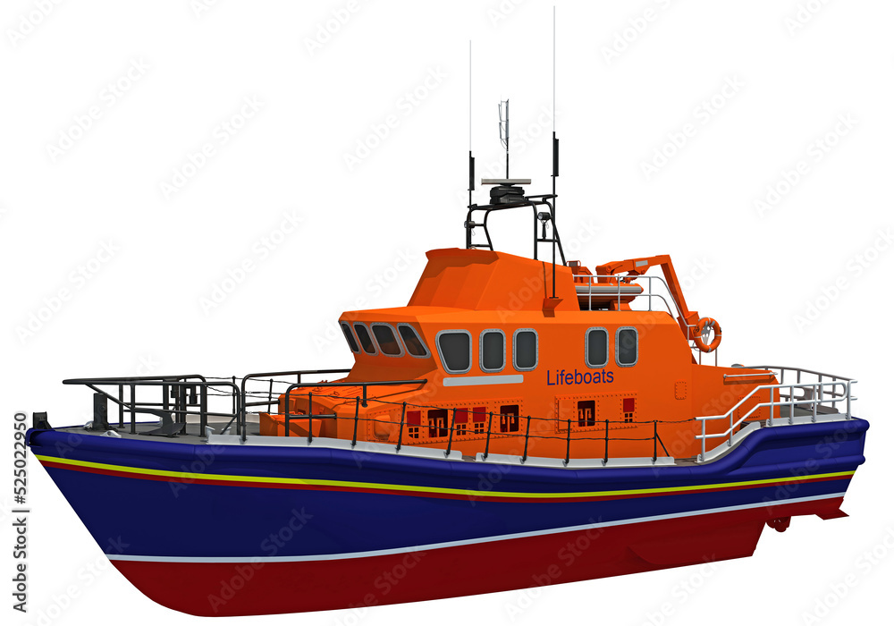 Fototapeta premium Lifeboat 3D rendering on white background