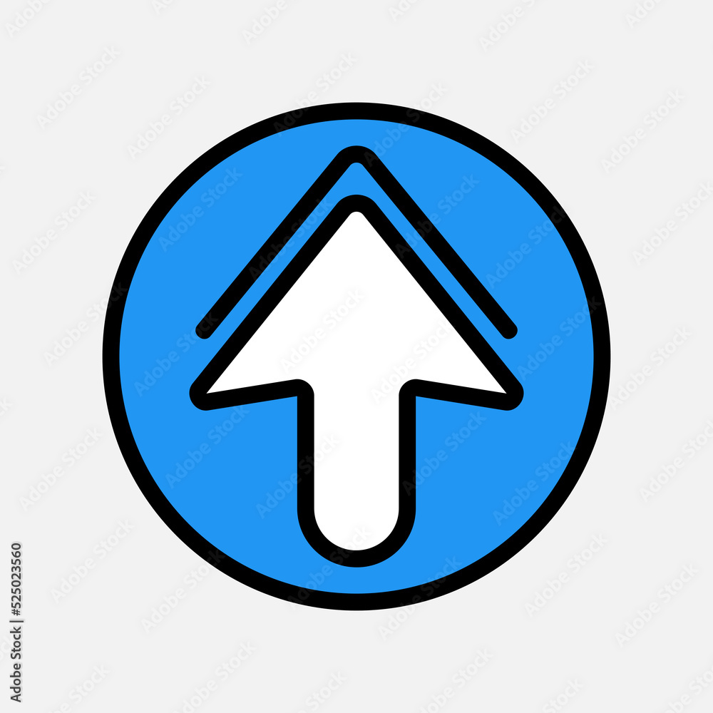 Up arrow icon in filled line style, use for website mobile app presentation Up arrow icon in filled line style, use for website mobile app presentation