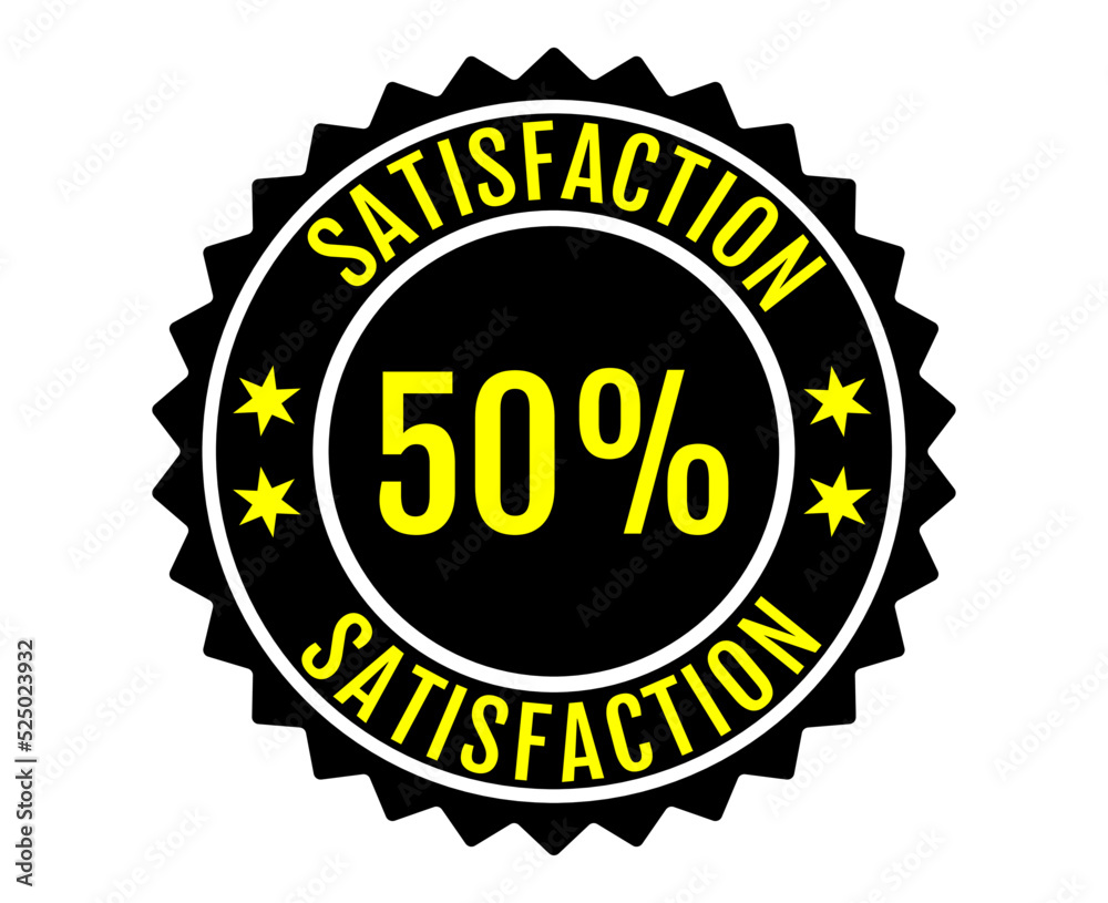 50% Satisfaction Sign Vector transparent background