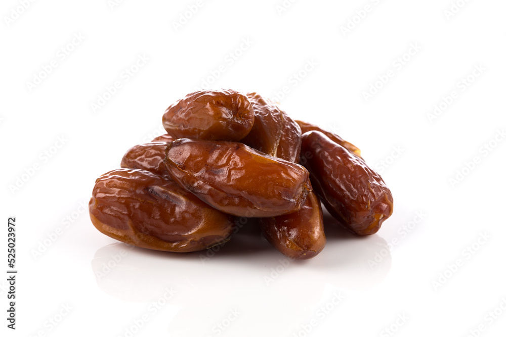 Date fruit close up isolated on white background