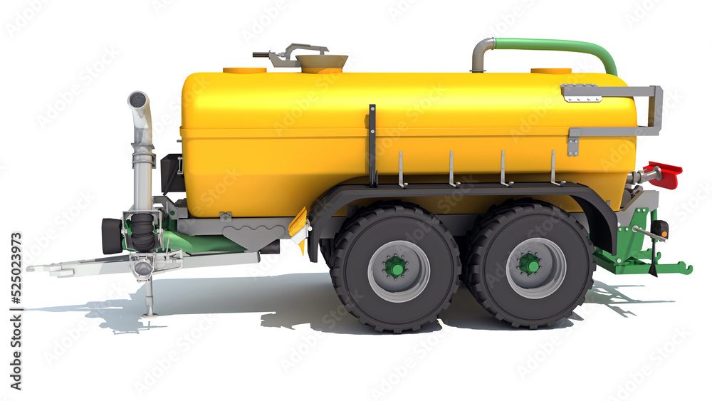 Farm Trailer 3D rendering on white background Farm Trailer 3D rendering on white background