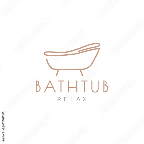 minimalist bathtub lines logo design