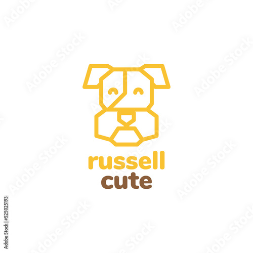 head russell terrier dog cute logo