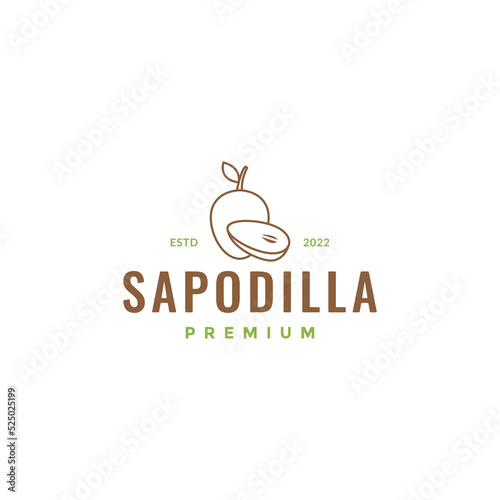 fruit sapodilla fresh logo design