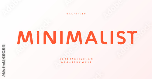 Minimalist modern alphabet, bold line font. Sleek type for legible logo, minimalistic readable headline, quotes, editorial, branding, and merchandise. Minimal style letters, vector typographic design photo