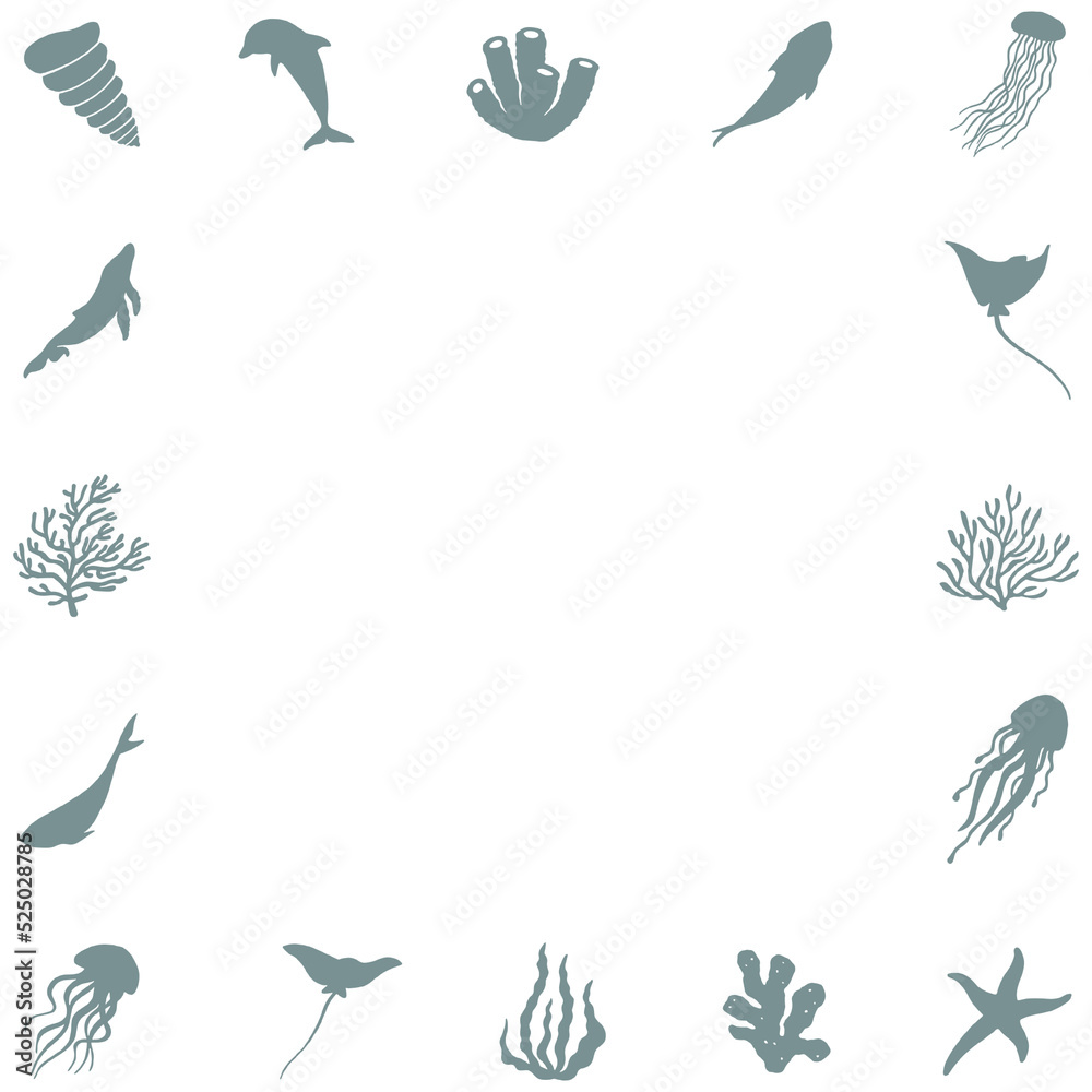 Fototapeta premium Creative square frame, minimalist decorative composition, .fancy pattern