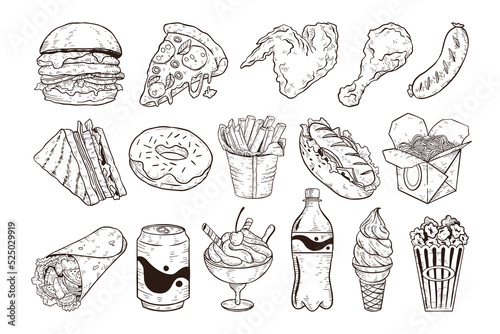 Handdrawn Fast Food Illustration