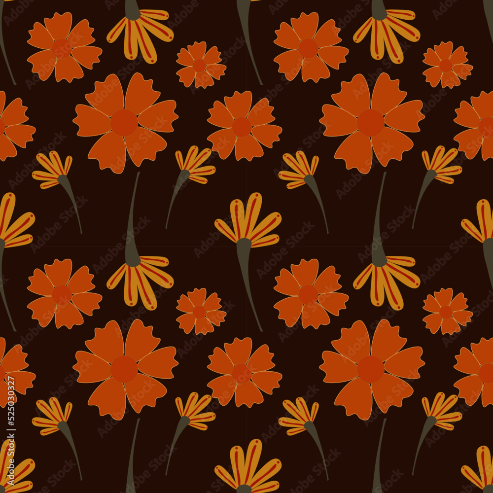 Flower  vector ilustration seamless patern.Great for textile,fabric,wrapping paper,and any print.Vintages style.