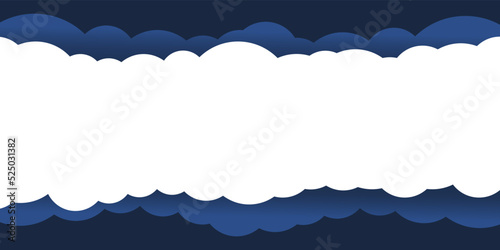 Thick Wide Mass of Clouds - Background Design Template  with Copyspace, Room, Place for Your Text - Applicable as a Base for Posters, Flyers, Postcards, Headers or Web Banners - Vector Illustration