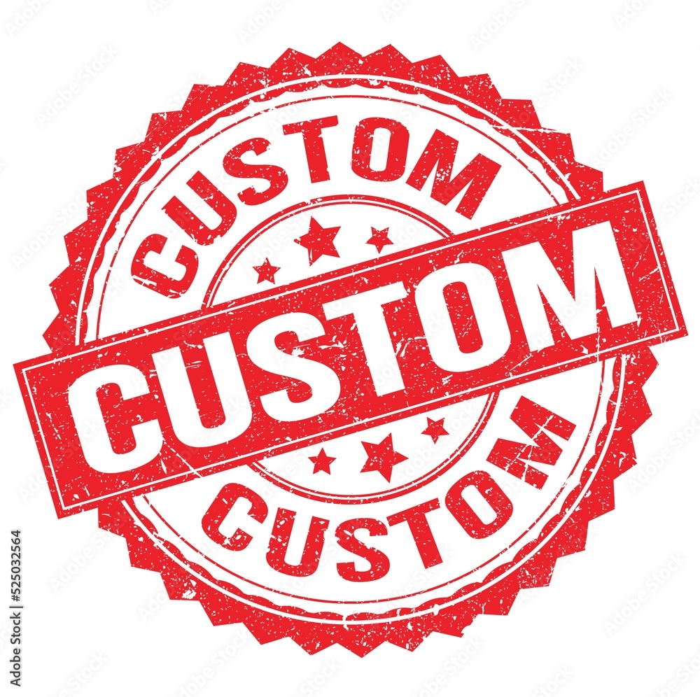 CUSTOM text on red round stamp sign