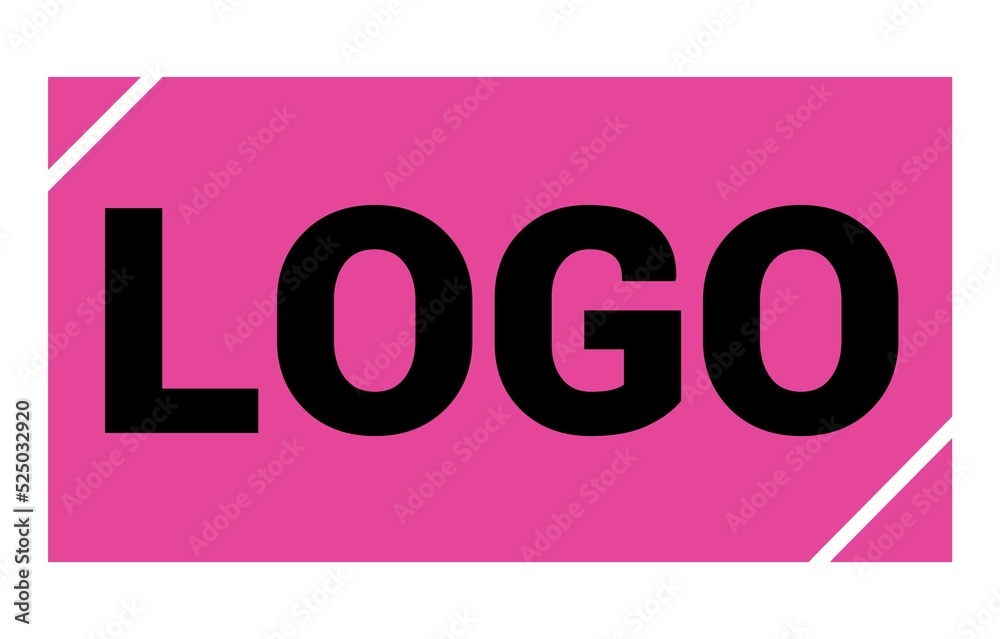 LOGO text written on pink-black stamp sign. LOGO text written on pink-black stamp sign.