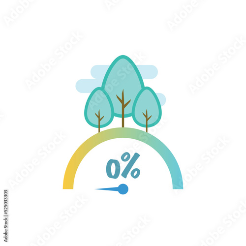 Net zero carbon emissions icon isolated on white background