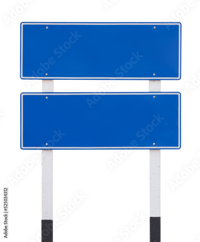 two blue empty traffic sign