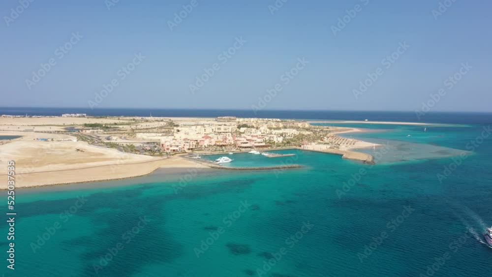 Aerial Reveal Drone Shot of Marina and Boats in Red Sea Aerial Reveal Drone Shot of Marina and Boats in Red Sea