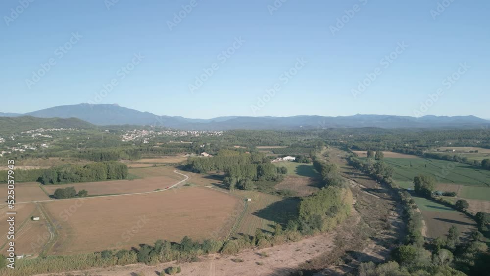 Tordera river from the air aerial images of the river affected by the drought in Spain 2022 Tordera river from the air aerial images of the river affected by the drought in Spain 2022