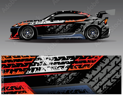 Graphic abstract stripe racing background kit designs for wrap vehicle race car rally adventure and livery