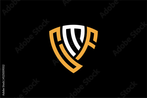 CMF creative letter shield logo design vector icon illustration photo