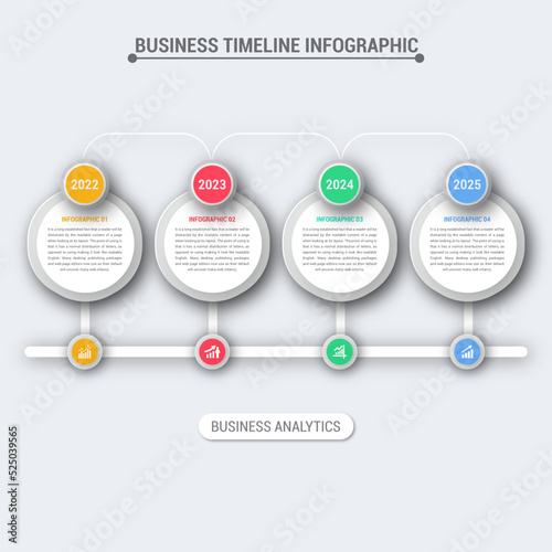 Colorful Business Steps Infographic Illustration