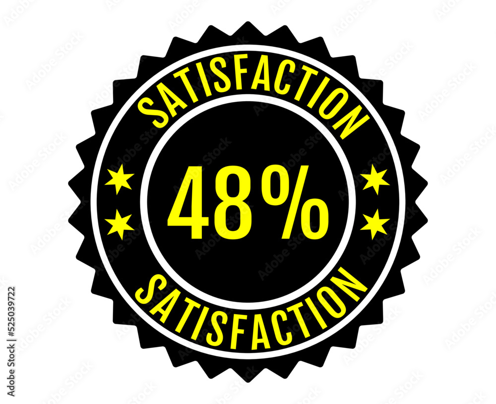 48% Satisfaction Sign Vector transparent background