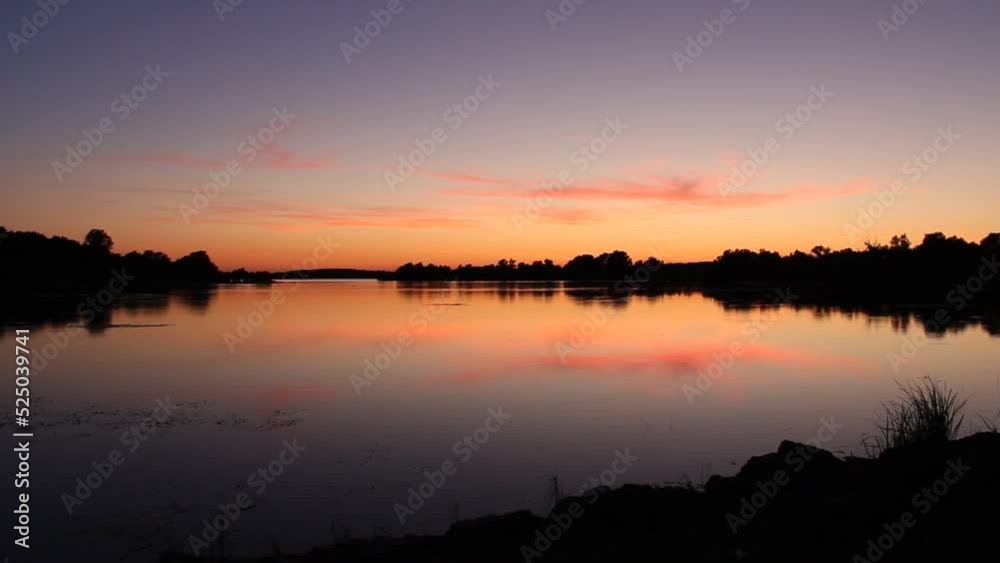 Sunset on the Lake of Der Champage Grand Est France Sunset on the Lake of Der Champage Grand Est France