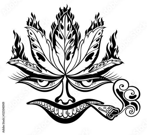 Cannabis Natural Products Joint Smoke illustrations for your work Logo, mascot merchandise t-shirt, stickers and Label designs, poster, greeting cards advertising business company or brands.
