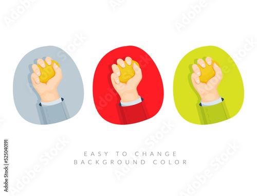 Managing Stress using Squeeze Ball - Stock Illustration