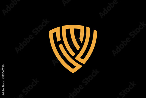 CMU creative letter shield logo design vector icon illustration