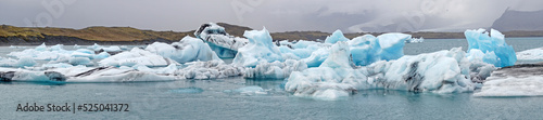 Jokulsarlon - glacial lagoon in Iceland - panorama