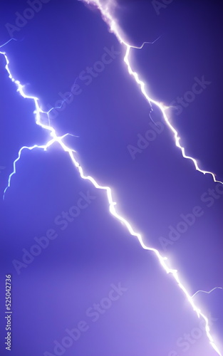 Epic thunderstorm in the night sky. Sparkling bright lightning. Artwork sketch. Gaming RPG background. Game asset. Book cover, poster