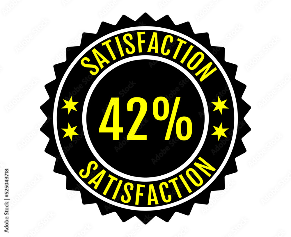 42% Satisfaction Sign Vector transparent background
