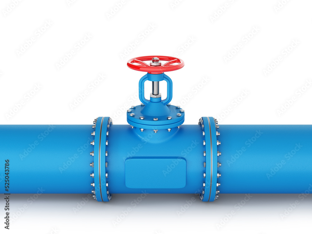 Gas valve on a white background. 3d illustration Gas valve on a white background. 3d illustration