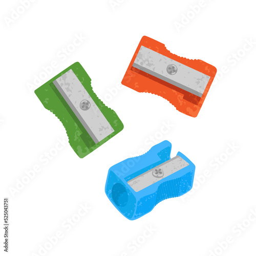 Vector colorful illustration Set of Sharpener isolated on white background