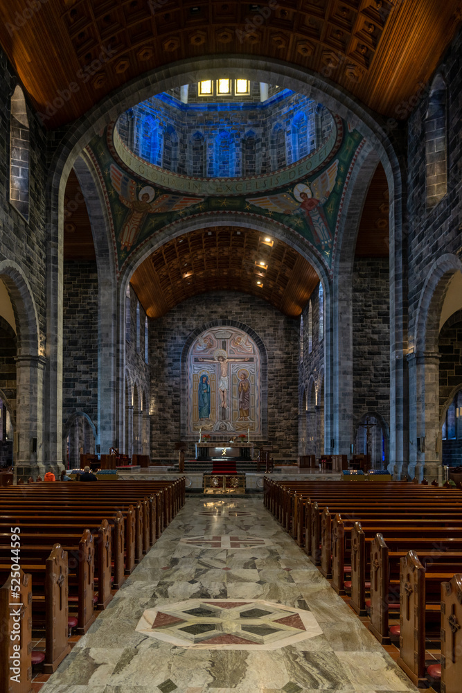 interior view of the nave and altar of the galway Cathedral with its landmark cupola